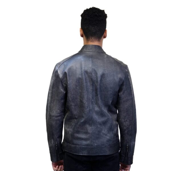Chaqueta de Cuero Raspada Negra - Imagen 4