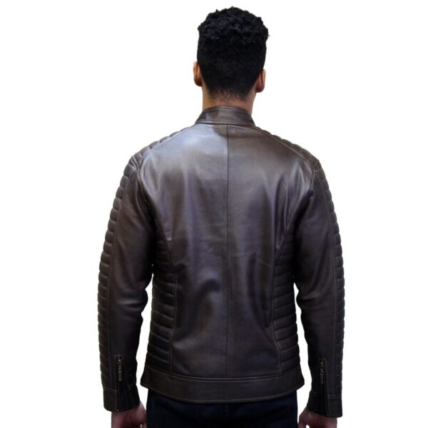 Chaqueta de Cuero Café Slim - Imagen 4